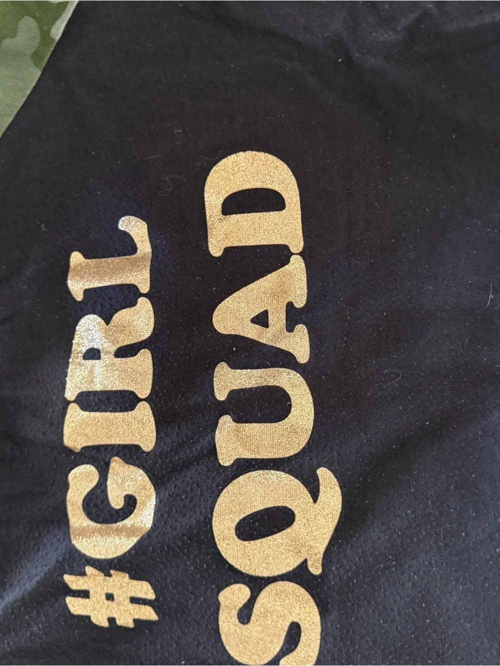 Girl Squad Black Tee with Gold Glitter Print - Kids